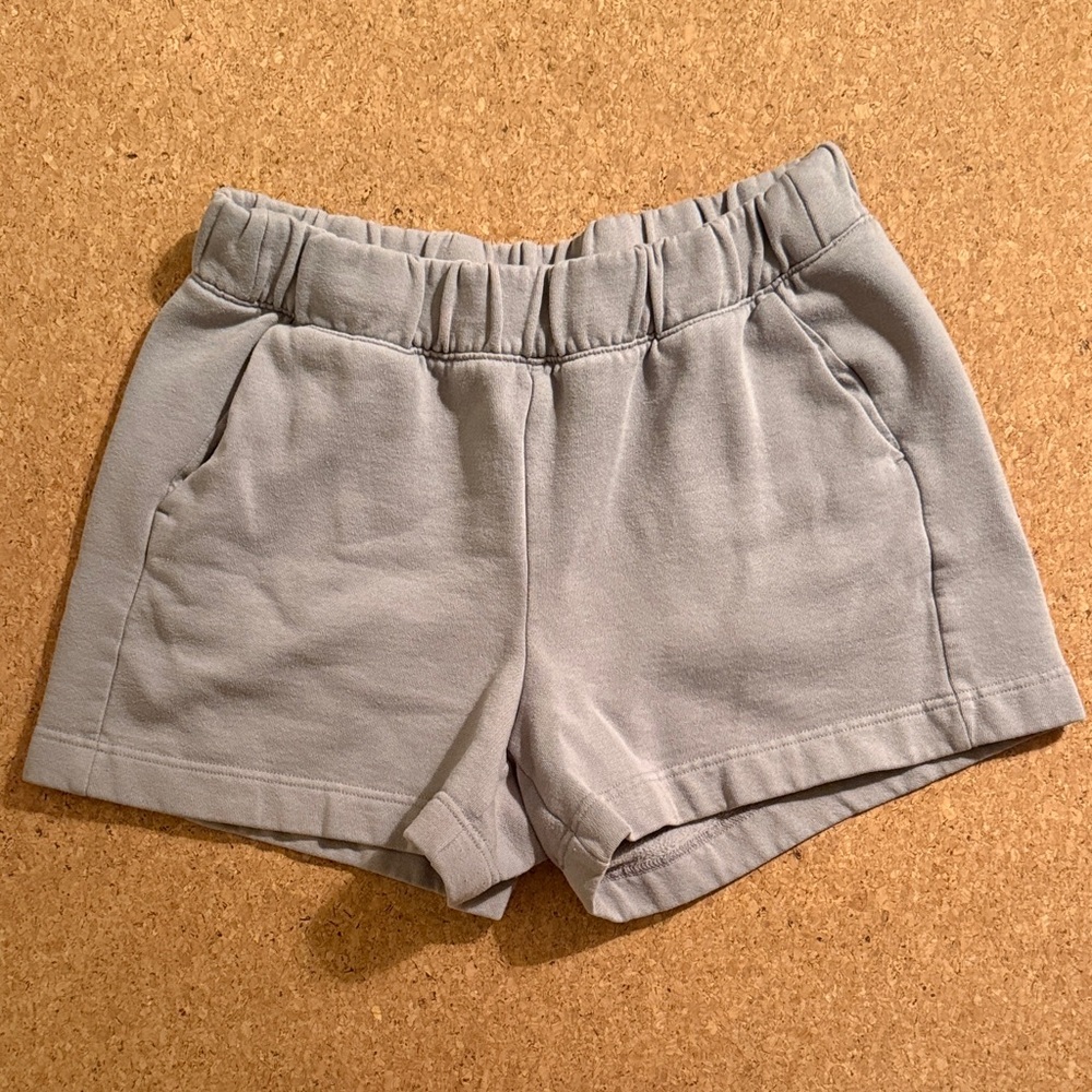 A New Day Cozy Pull-On Shorts Light Gray Purple Size Medium Lounge Athleisure